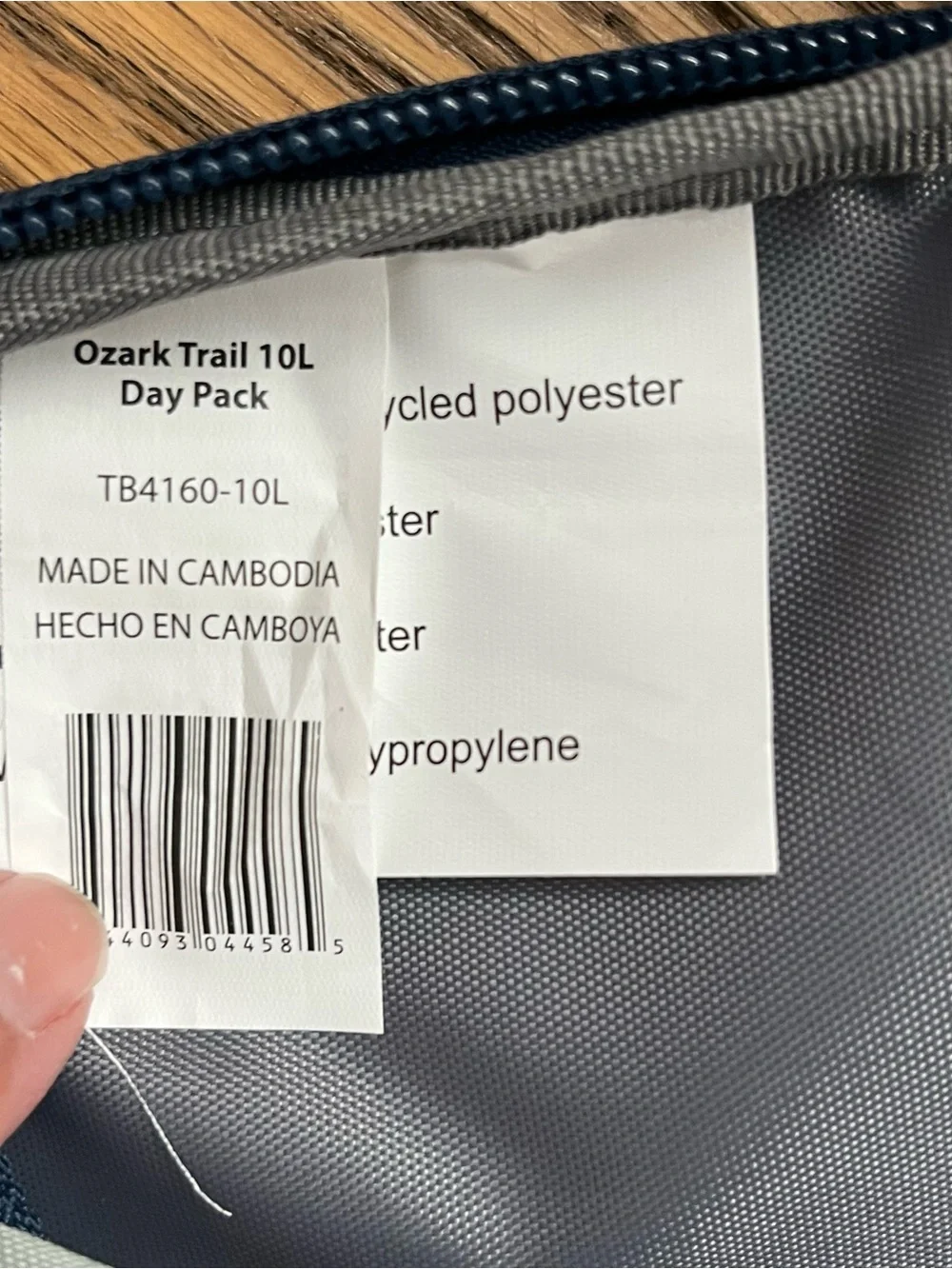 Ozark Trail 10L Day Pack Backpack Gray & Blue Lightweight Hiking Travel